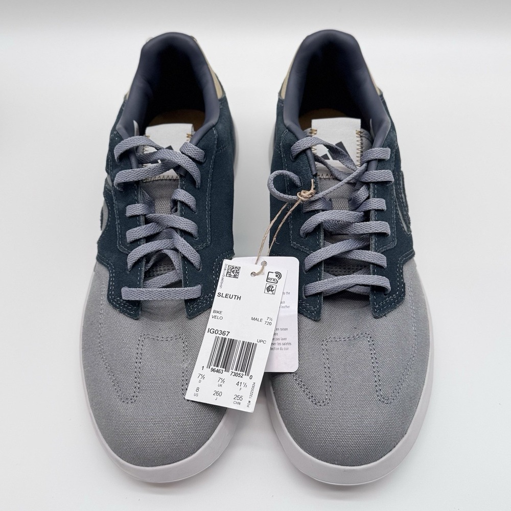 Size 8M- Adidas Sleuth Five Ten Bike Cycling Sneaker, Gray/Blue/Yellow